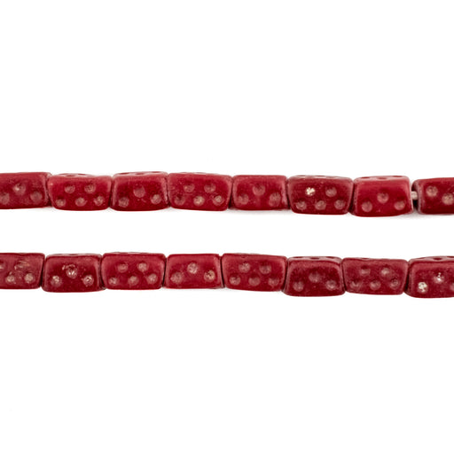 Deep Red Vintage Bohemian Dice Beads - The Bead Chest
