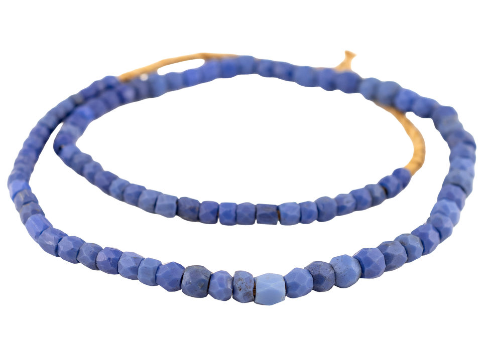 Multifaceted Antique Russian Blue Trade Beads #17289