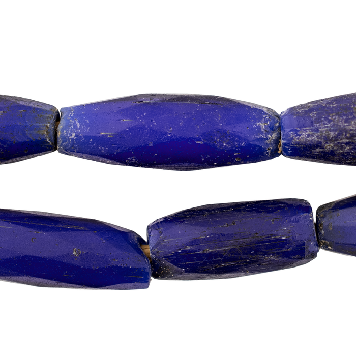 Jumbo Antique Russian Blue Tube Beads #17233