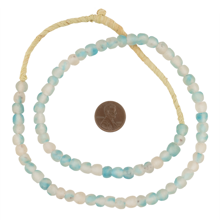 Speckled Blue Recycled Glass Beads (7mm)