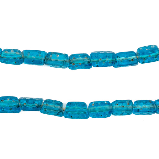 Transparent Aqua Vintage Bohemian Dice Beads - The Bead Chest