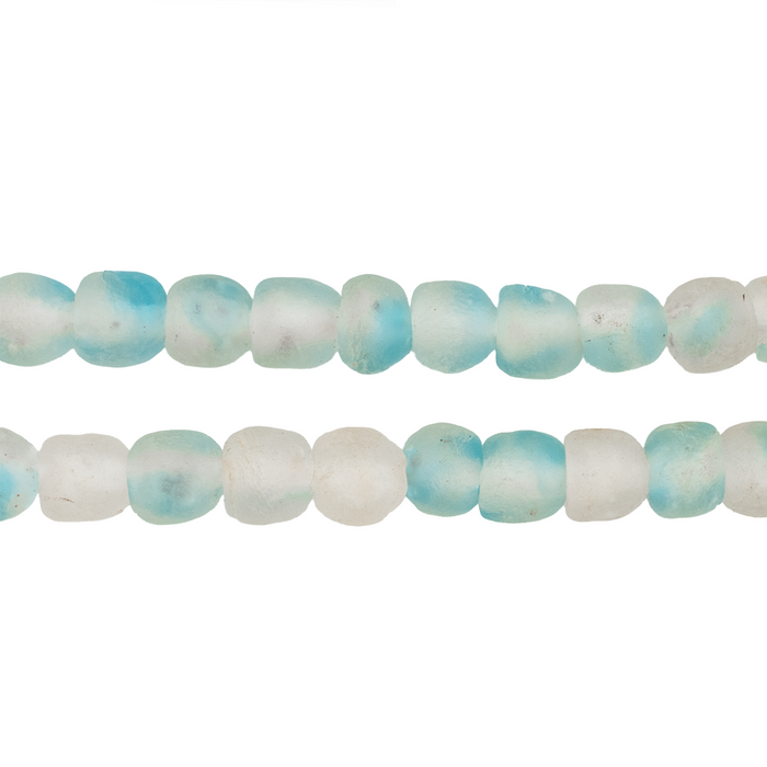 Speckled Blue Recycled Glass Beads (7mm)