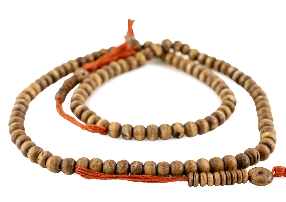 Brown Rustic Bone Mala Beads (8mm)