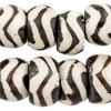 Wave Design Batik Bone Beads (Large)