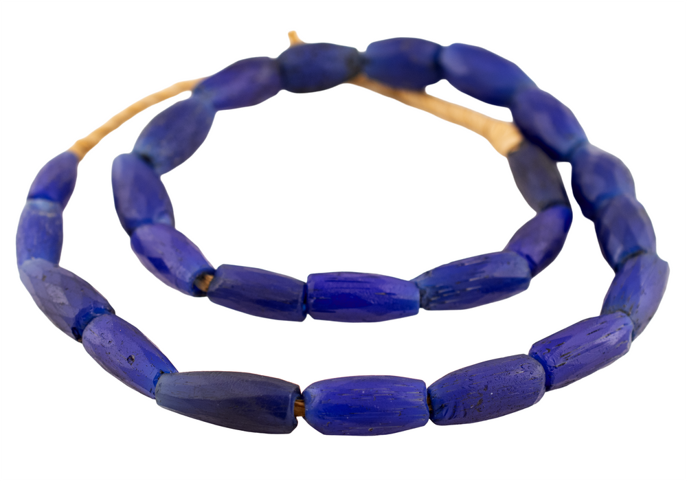 Jumbo Antique Russian Blue Tube Beads #17234