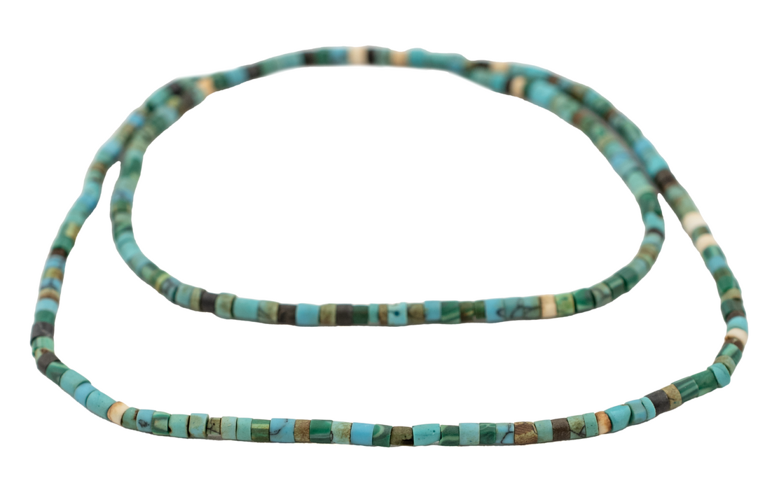Turquoise and Malachite-Style Medley Heishi Beads (2mm)