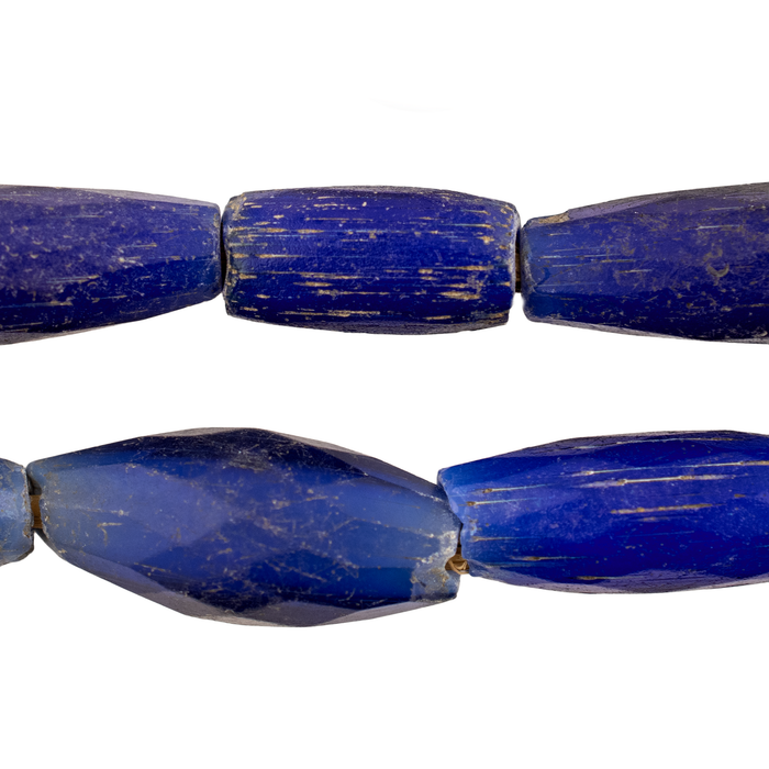 Jumbo Antique Russian Blue Tube Beads #17235