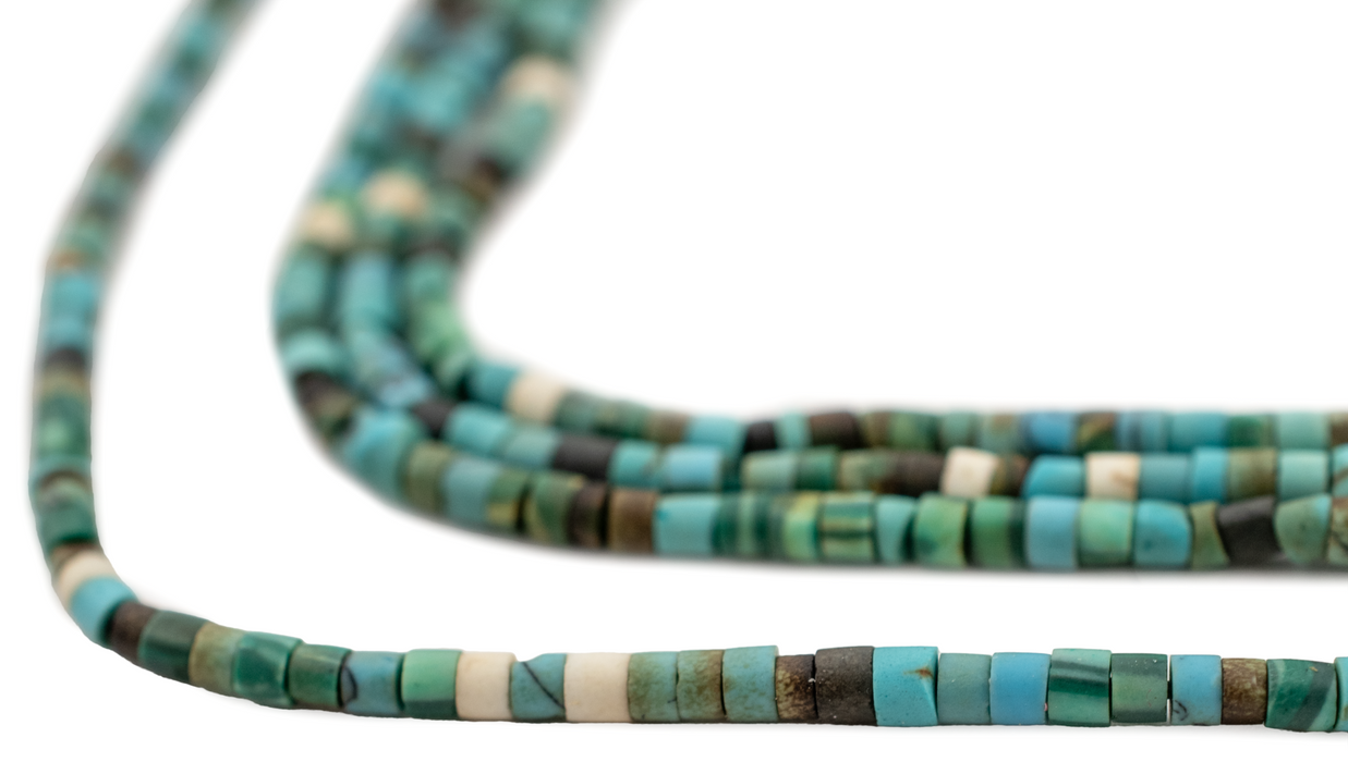 Turquoise and Malachite-Style Medley Heishi Beads (2mm)