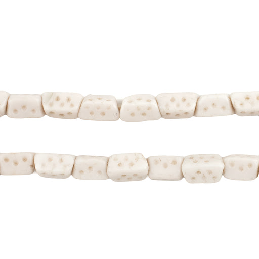 White Vintage Bohemian Dice Beads - The Bead Chest