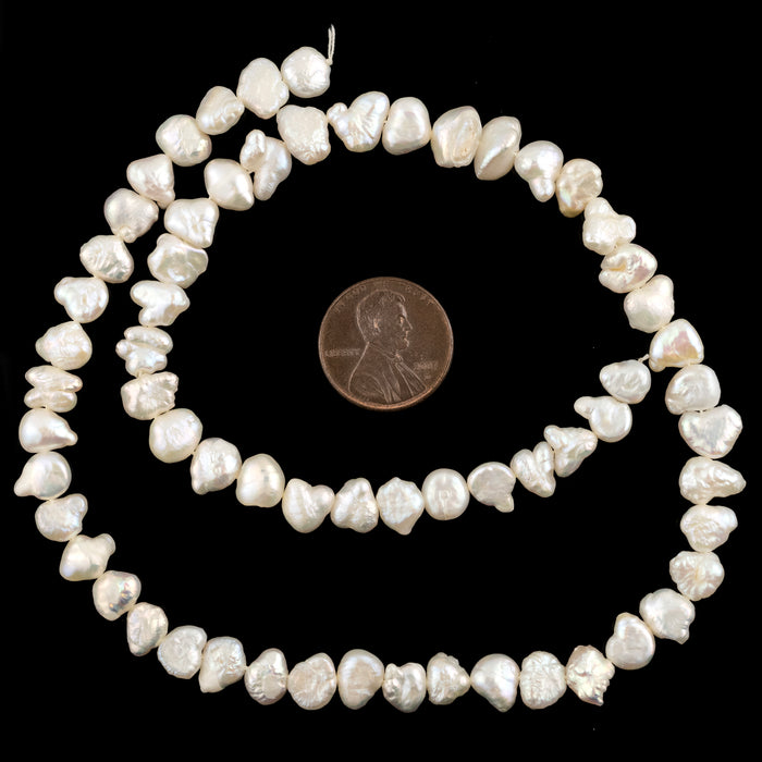 White Nugget Vintage Japanese Pearl Beads (8-10mm)