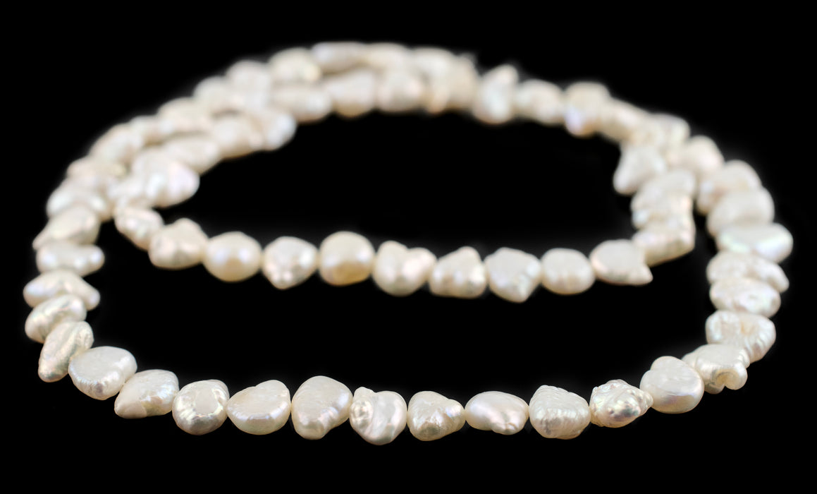 White Nugget Vintage Japanese Pearl Beads (8-10mm)