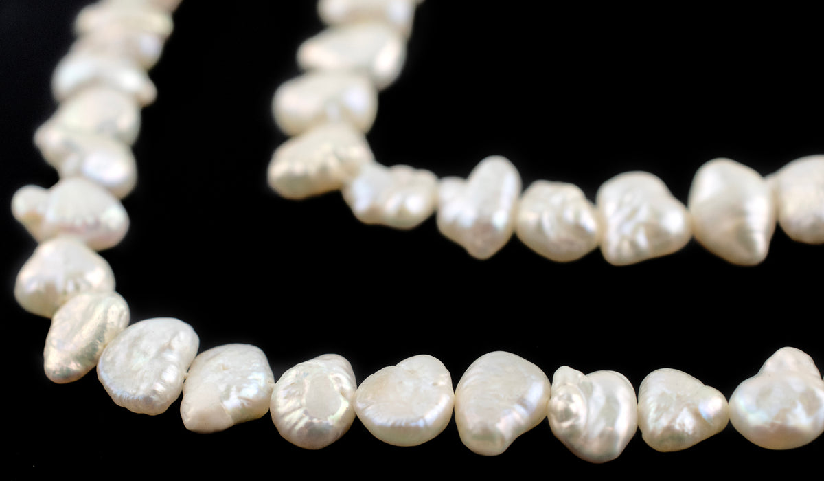 White Nugget Vintage Japanese Pearl Beads (8-10mm)