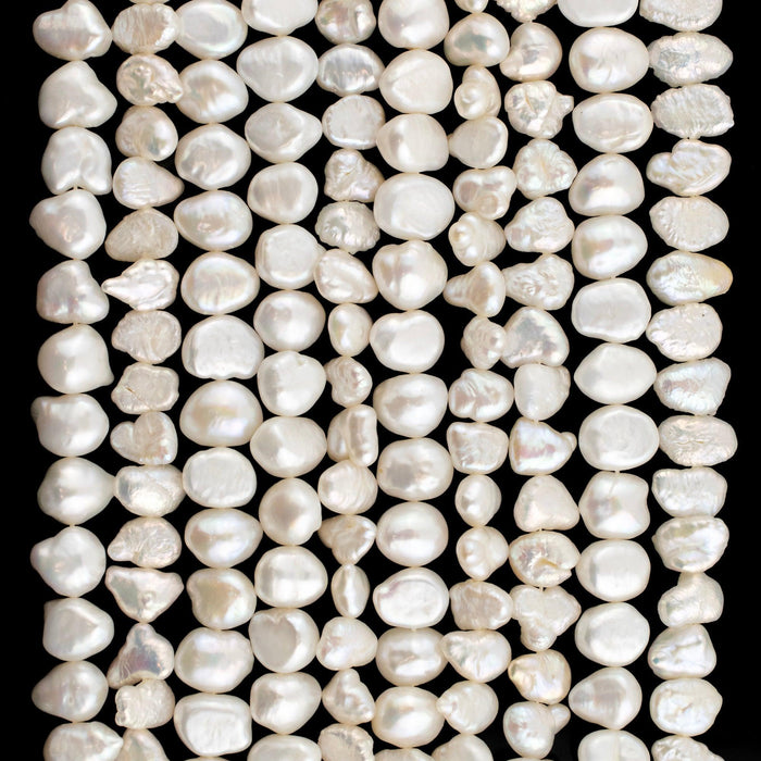 White Nugget Vintage Japanese Pearl Beads (8-10mm)