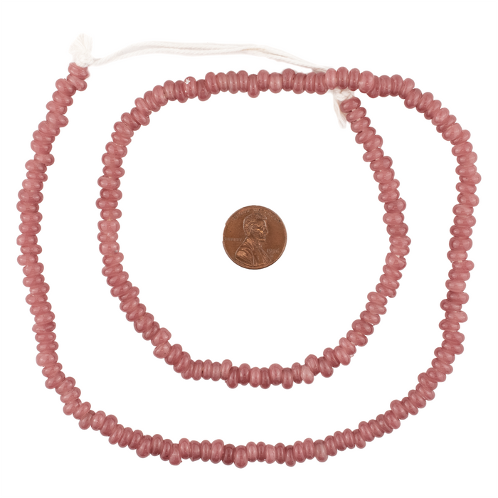 Mauve Purple Java Glass Donut Beads (6mm)