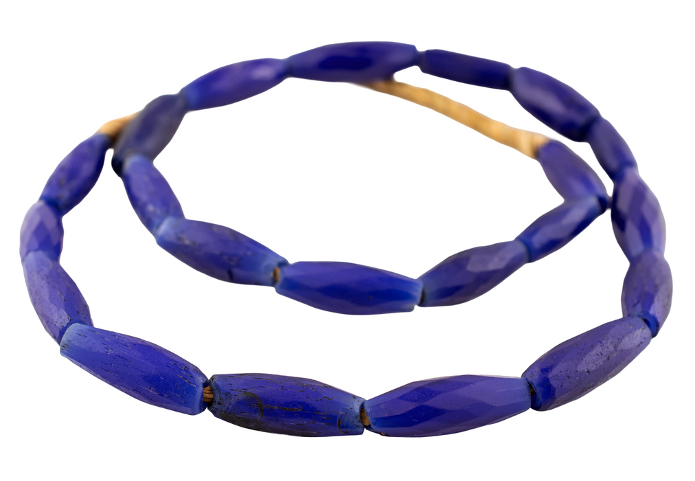Jumbo Antique Russian Blue Tube Beads #17231