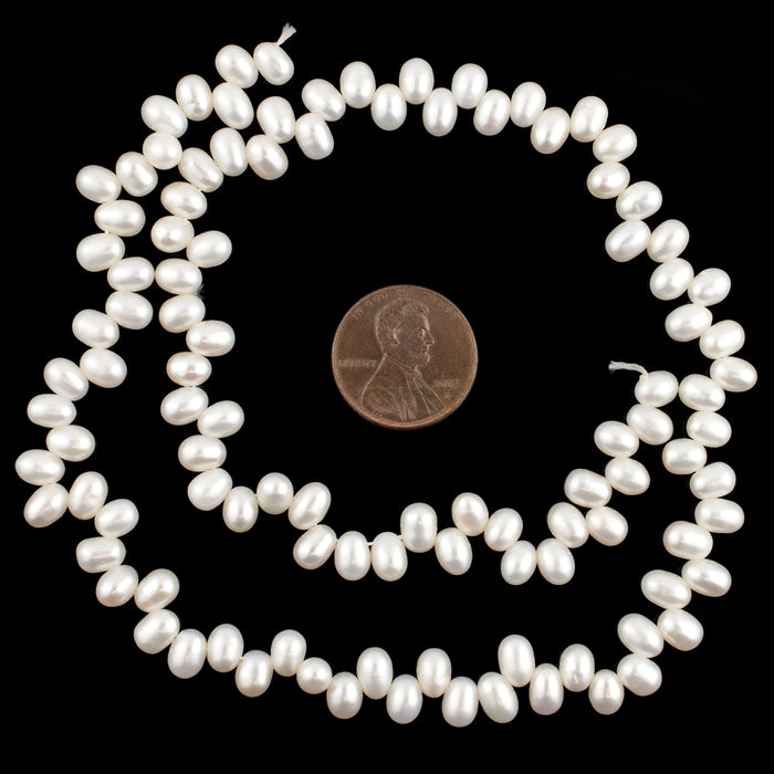 Top-Drilled Potato-Shaped Vintage Japanese Pearl Beads (5x7mm)