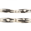 Inverted Zig-Zag Dot Batik Bone Beads (Elongated)