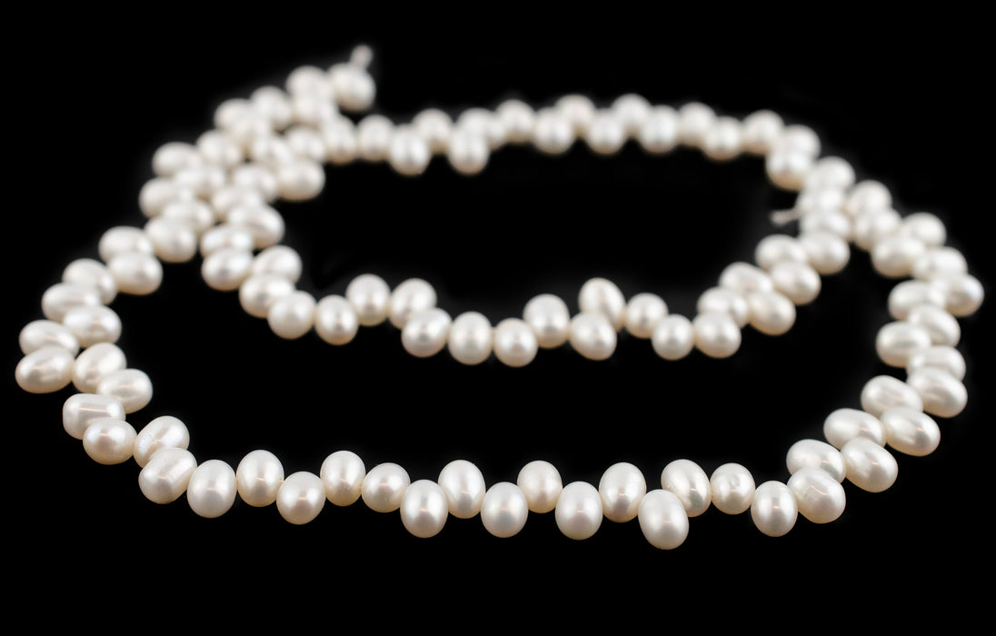 Top-Drilled Potato-Shaped Vintage Japanese Pearl Beads (5x7mm)