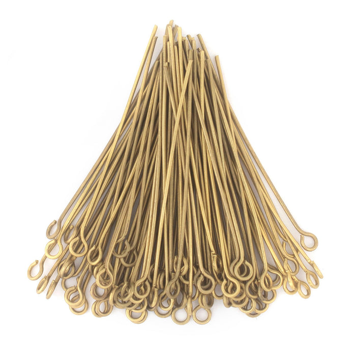 Brass 21 Gauge 2 Inch Eye Pins (Approx 500 pieces) - The Bead Chest
