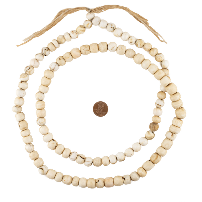 Vintage-Style Naga Conch Shell Mala Beads (11-14mm)