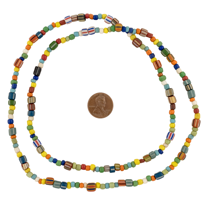 Rainbow Medley of Java Glass Beads (4-6mm)