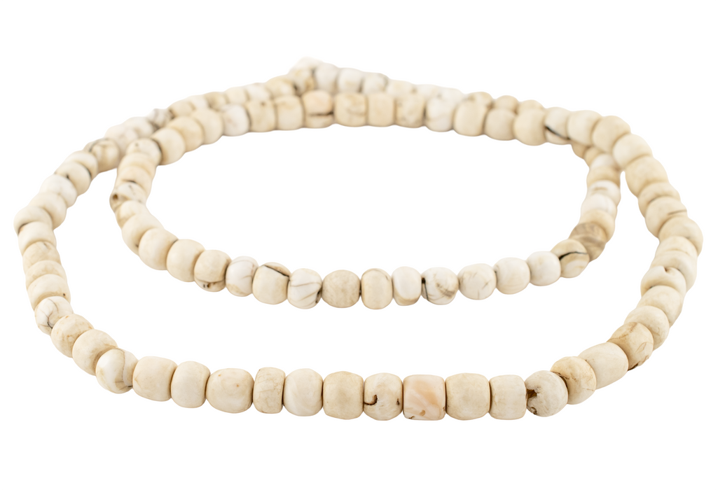 Vintage-Style Naga Conch Shell Mala Beads (11-14mm)