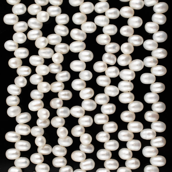 Top-Drilled Potato-Shaped Vintage Japanese Pearl Beads (5x7mm)