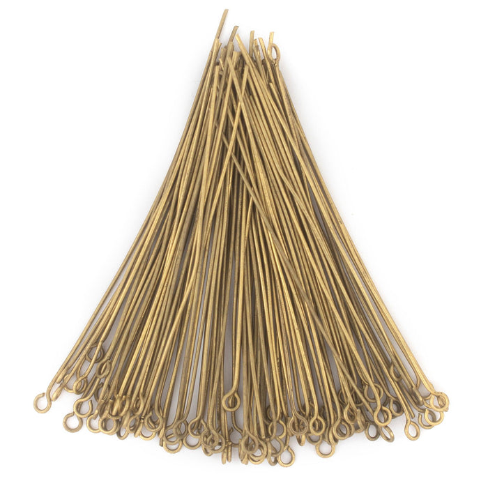 Brass 21 Gauge 3 Inch Eye Pins (Approx 500 pieces) - The Bead Chest
