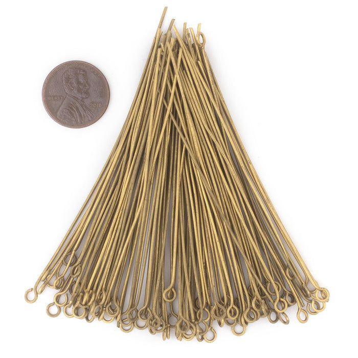 Brass 21 Gauge 3 Inch Eye Pins (Approx 500 pieces) - The Bead Chest