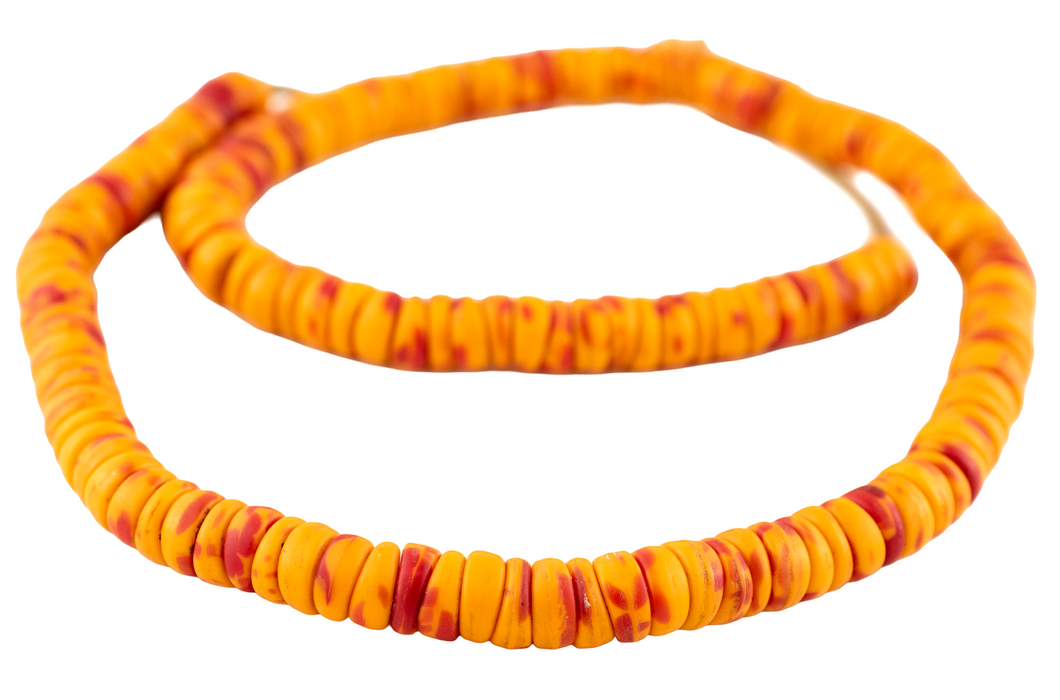 Orange Vintage Kakamba Prosser Beads (10mm) #17238