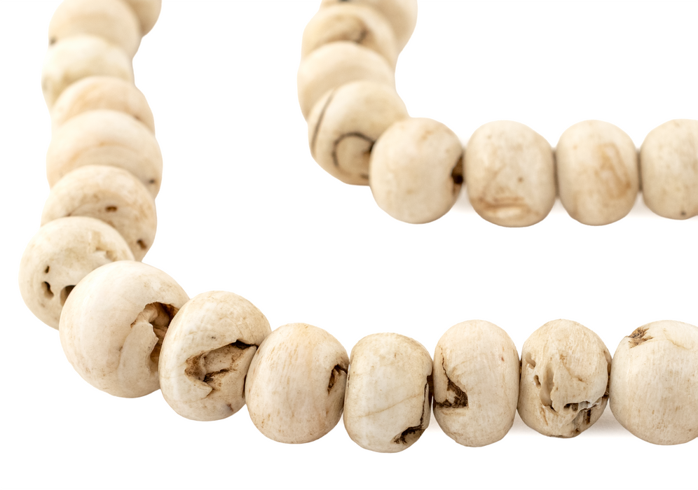 Vintage-Style Naga Conch Shell Mala Beads (15mm)