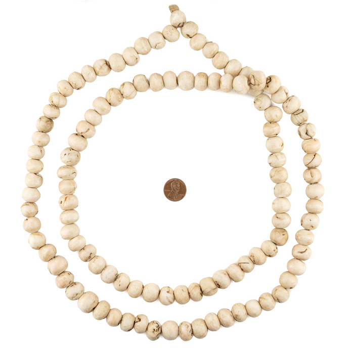 Vintage-Style Naga Conch Shell Mala Beads (15mm)