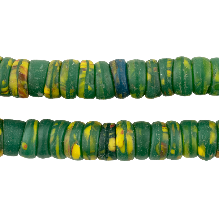Green Vintage Kakamba Prosser Beads (10mm) #17239