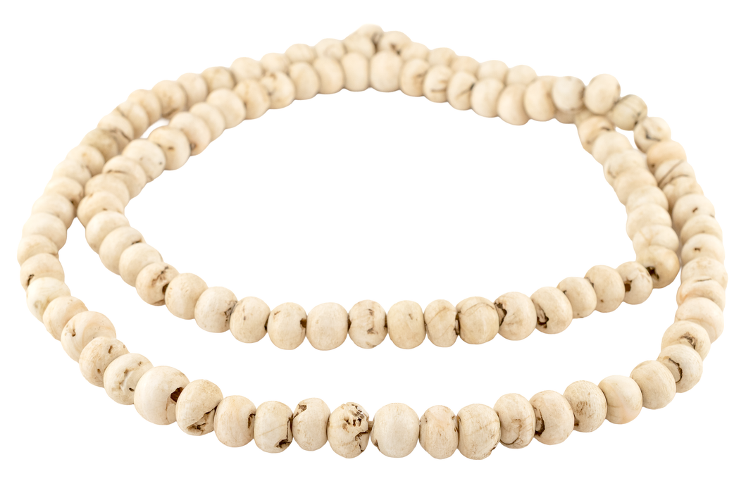 Vintage-Style Naga Conch Shell Mala Beads (15mm)