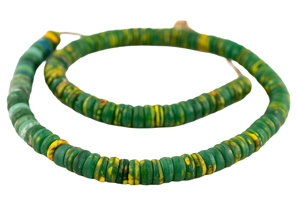 Green Vintage Kakamba Prosser Beads (10mm) #17239