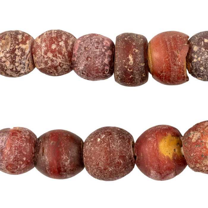 Antique Cornaline D'Aleppo White Heart Venetian Trade Beads #17412
