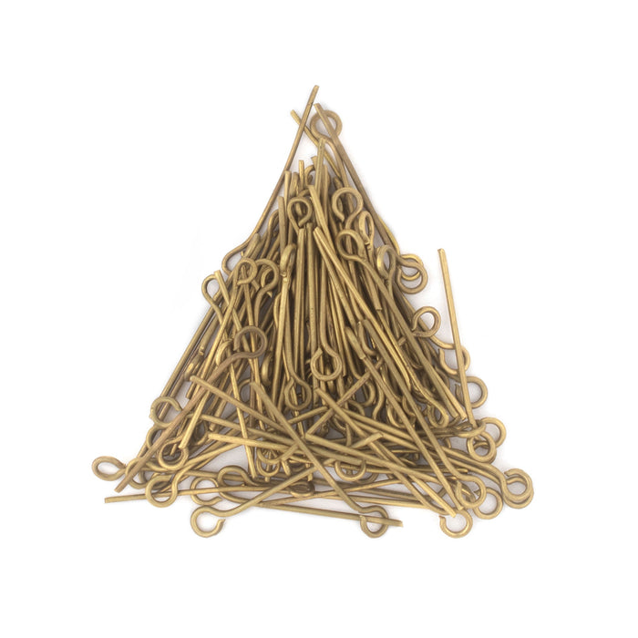 Brass 21 Gauge 1 Inch Eye Pins (Approx 500 pieces) - The Bead Chest