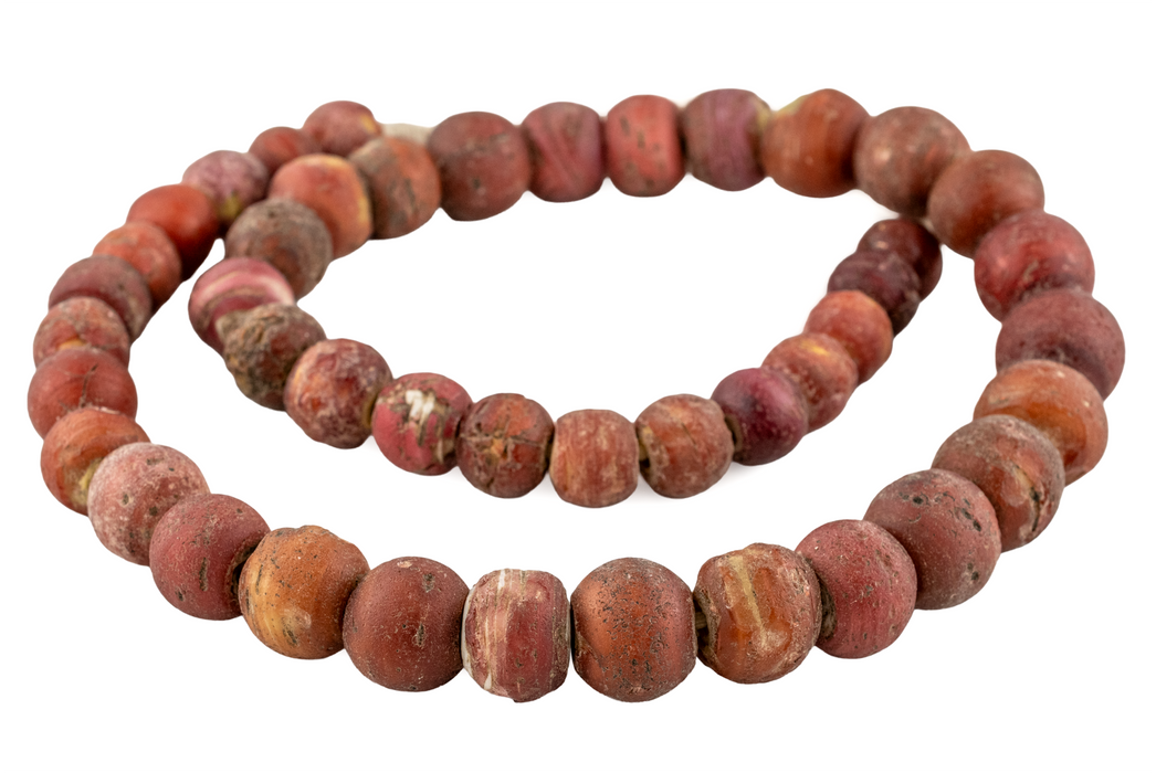 Antique Cornaline D'Aleppo White Heart Venetian Trade Beads #17413