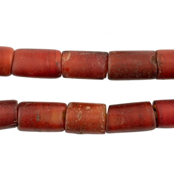 Antique Cornaline D'Aleppo White Heart Venetian Trade Beads #17474