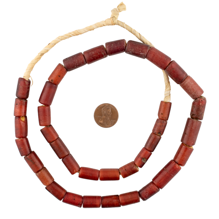 Antique Cornaline D'Aleppo White Heart Venetian Trade Beads #17474
