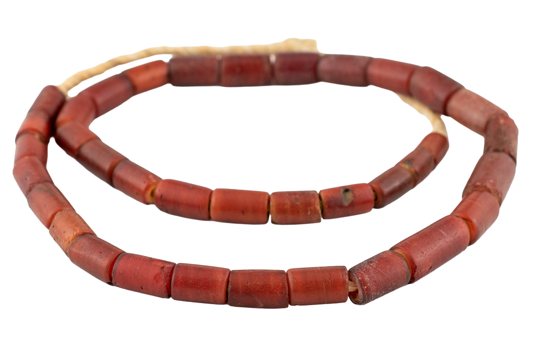 Antique Cornaline D'Aleppo White Heart Venetian Trade Beads #17474