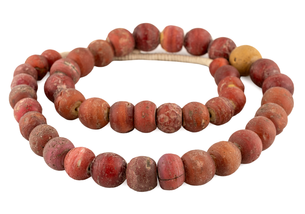 Antique Cornaline D'Aleppo White Heart Venetian Trade Beads #17414