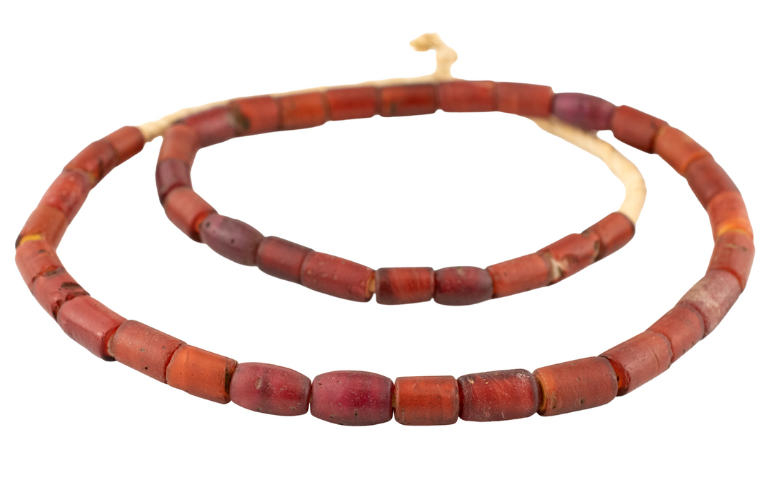 Antique Cornaline D'Aleppo White Heart Venetian Trade Beads #17475