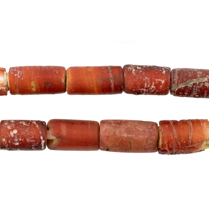 Antique Cornaline D'Aleppo White Heart Venetian Trade Beads #17476