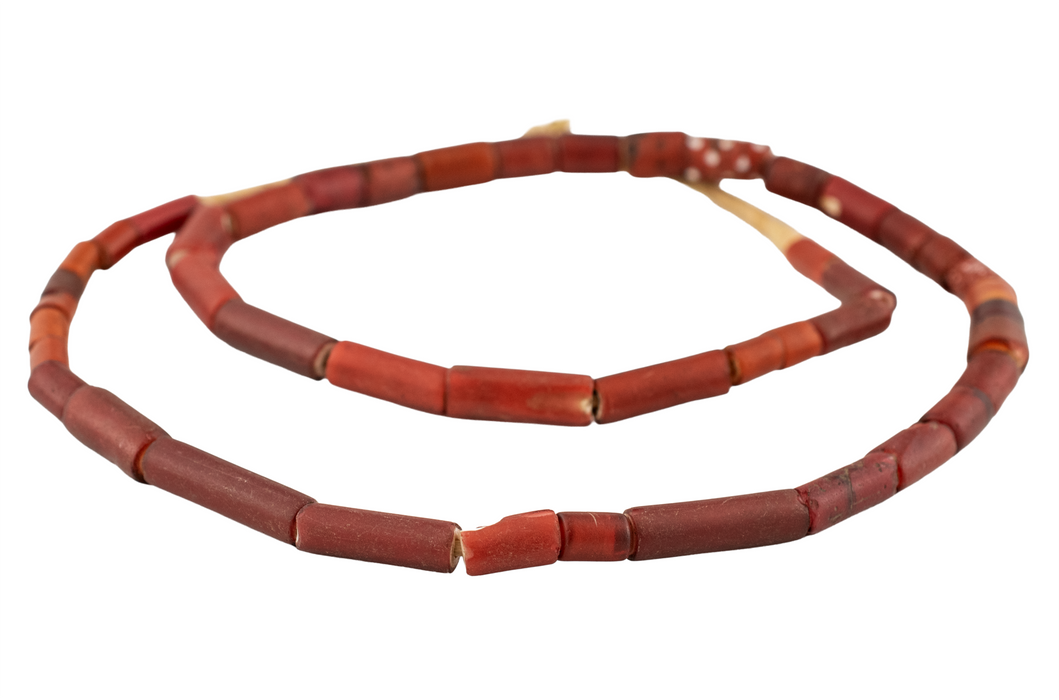 Antique Cornaline D'Aleppo White Heart Venetian Trade Beads #17477
