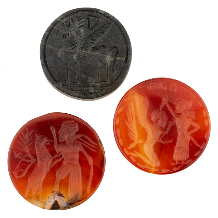 Premium Afghan Carved Stone Cabochons (Set of 3) #17314
