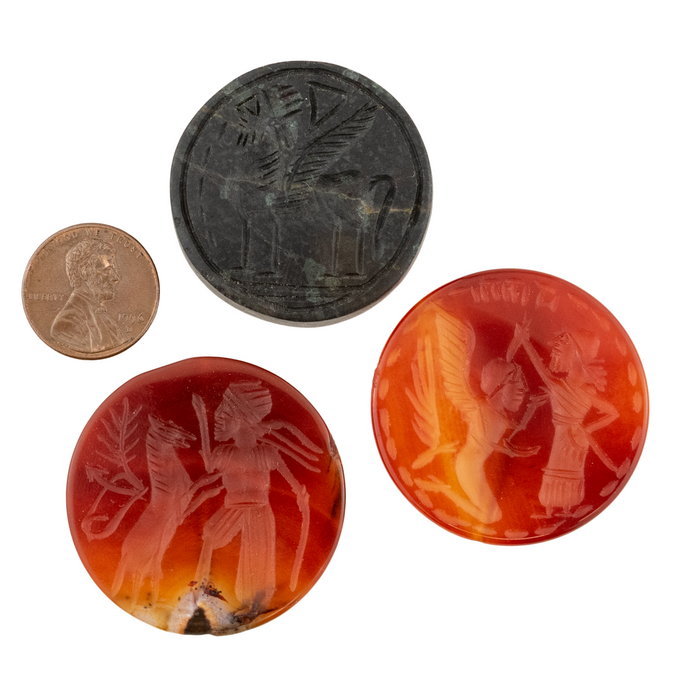 Premium Afghan Carved Stone Cabochons (Set of 3) #17314