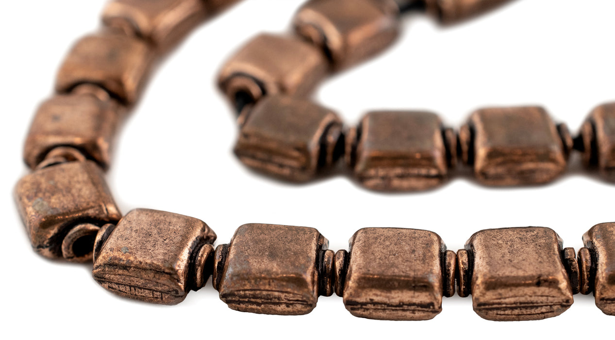 Antiqued Copper Hollow Square Beads (9x8mm) - The Bead Chest