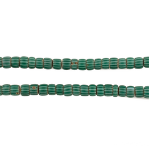 Small Green Watermelon Chevron Beads