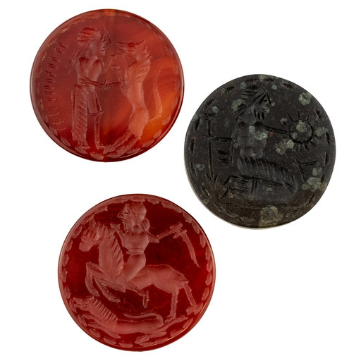 Premium Afghan Carved Stone Cabochons (Set of 3) #17313